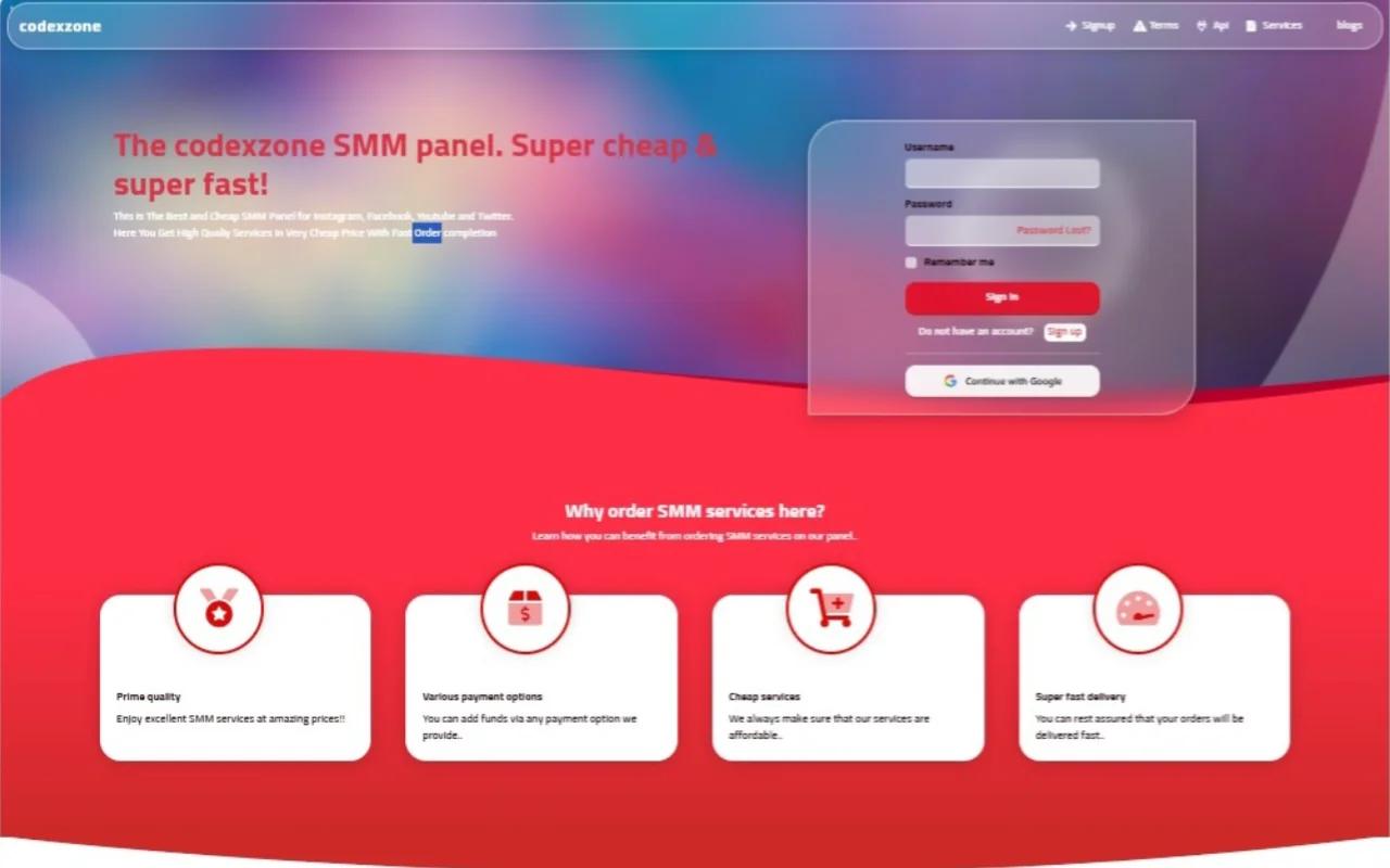 X Blur Smm Panel Script